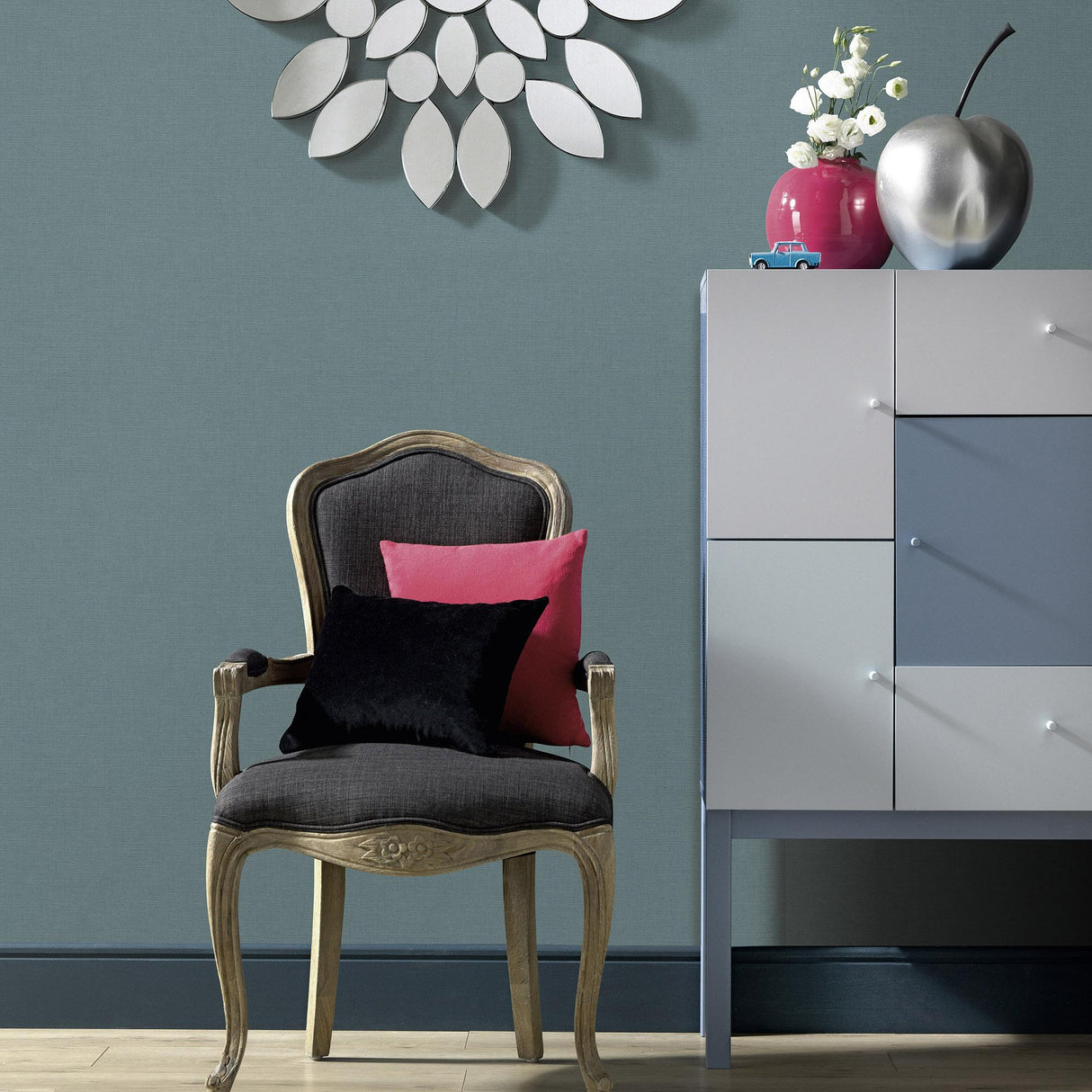 Veer Decor Linea Textile Blue Wallpaper