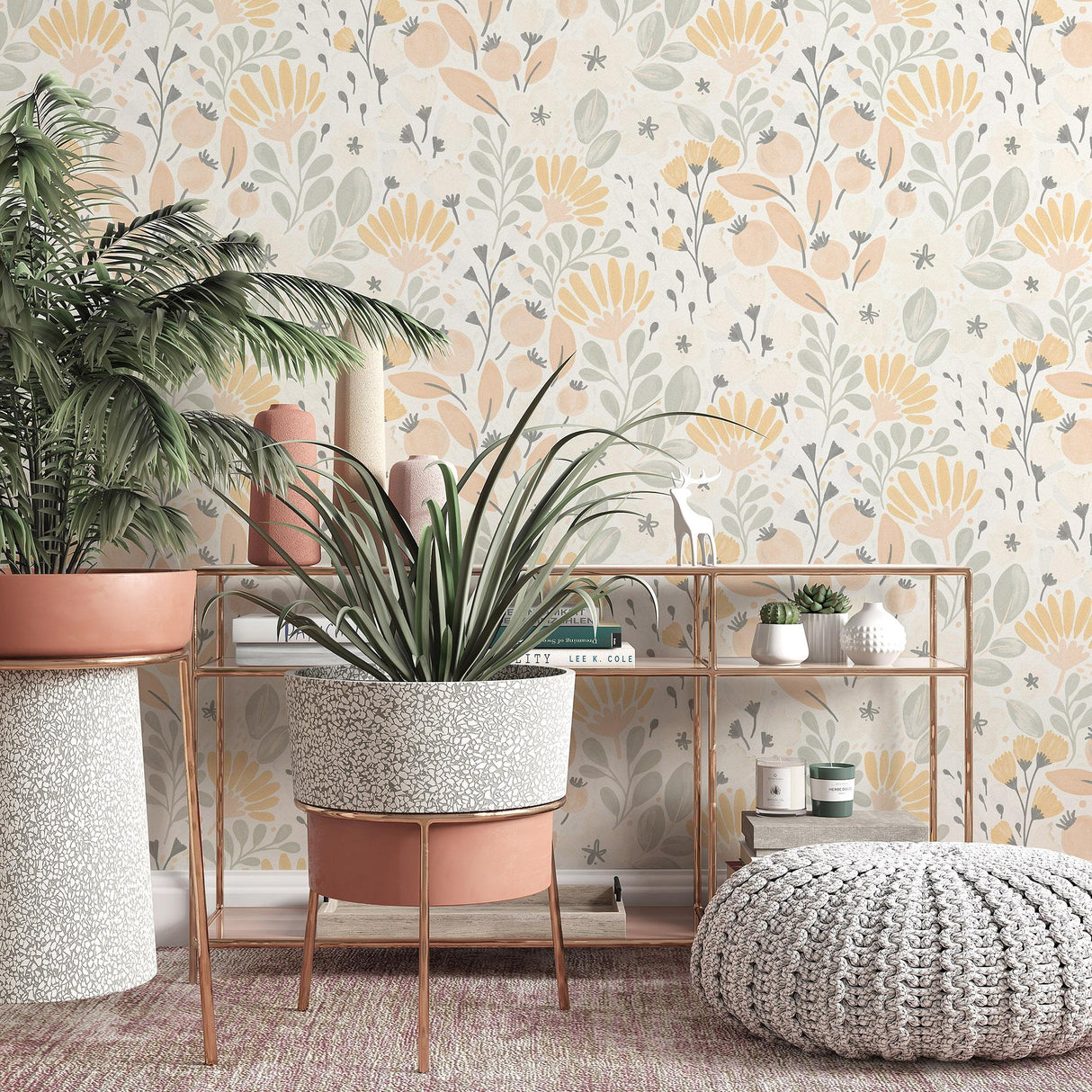 Veer Decor Poetic Garden Pink Wallpaper