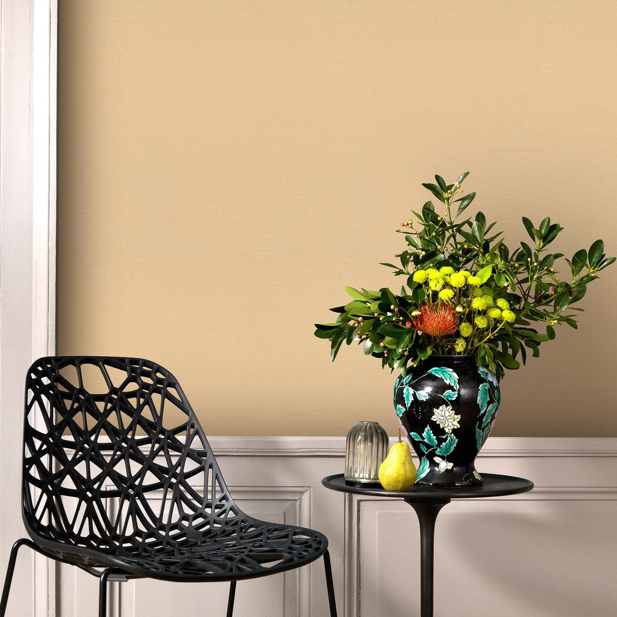 Veer Decor Linea Textile Orange Wallpaper