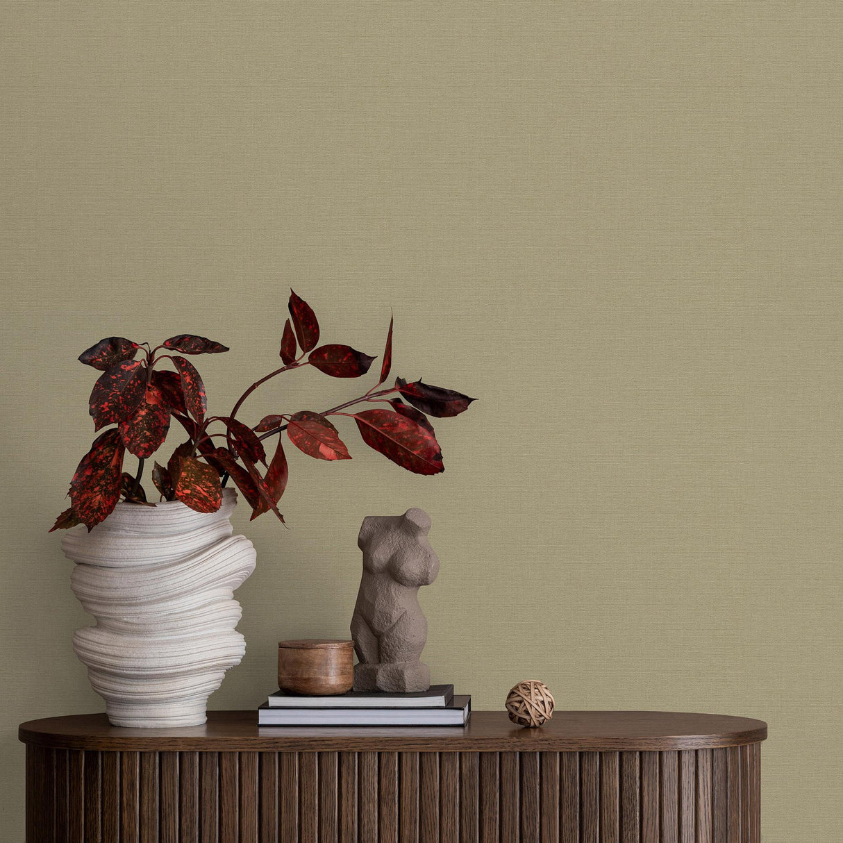 Veer Decor Linea Textile Sage Wallpaper