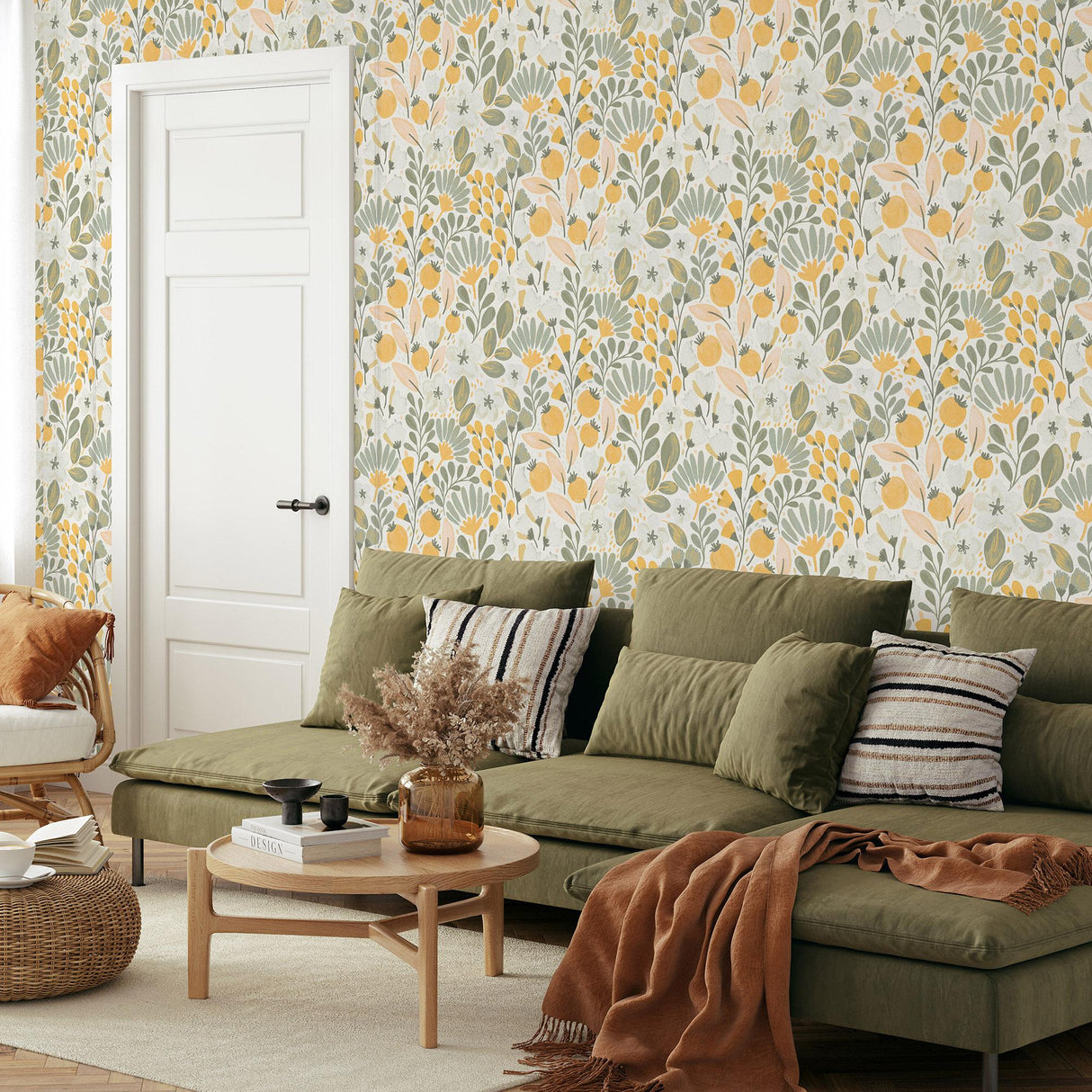 Veer Decor Poetic Garden Green Wallpaper