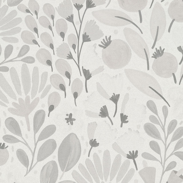 Veer Decor Poetic Garden Grey Wallpaper