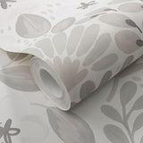 Veer Decor Poetic Garden Grey Wallpaper