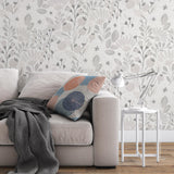 Veer Decor Poetic Garden Grey Wallpaper