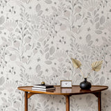 Veer Decor Poetic Garden Grey Wallpaper