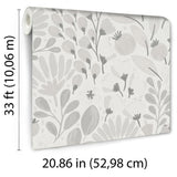 Veer Decor Poetic Garden Grey Wallpaper