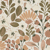 Veer Decor Poetic Garden Brown Wallpaper