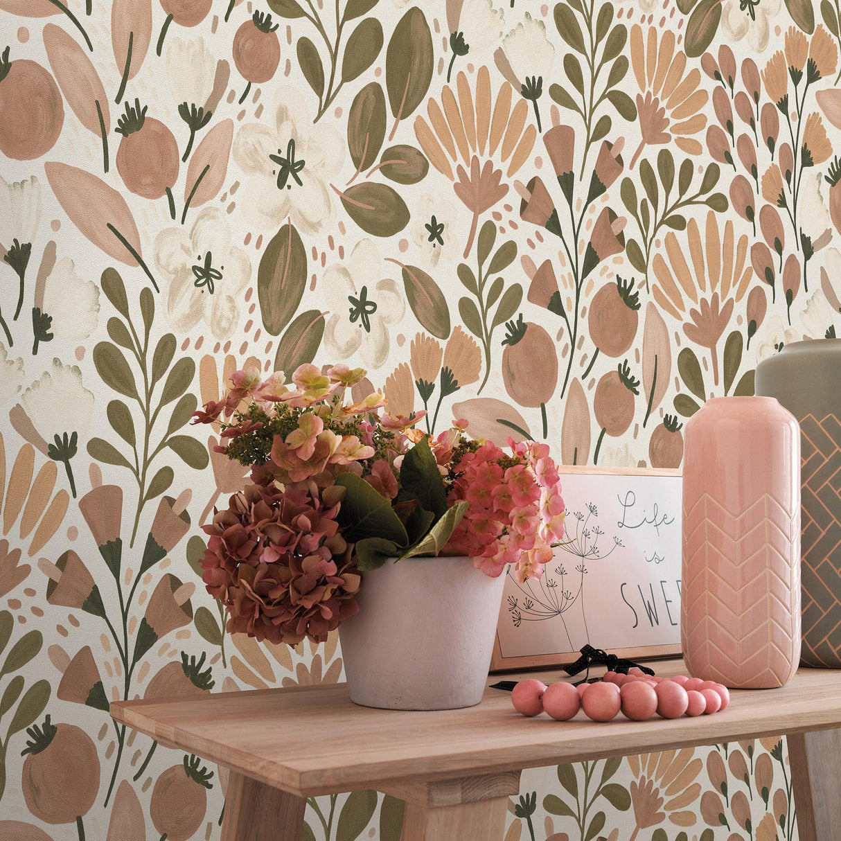 Veer Decor Poetic Garden Brown Wallpaper