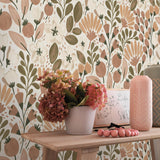 Veer Decor Poetic Garden Brown Wallpaper