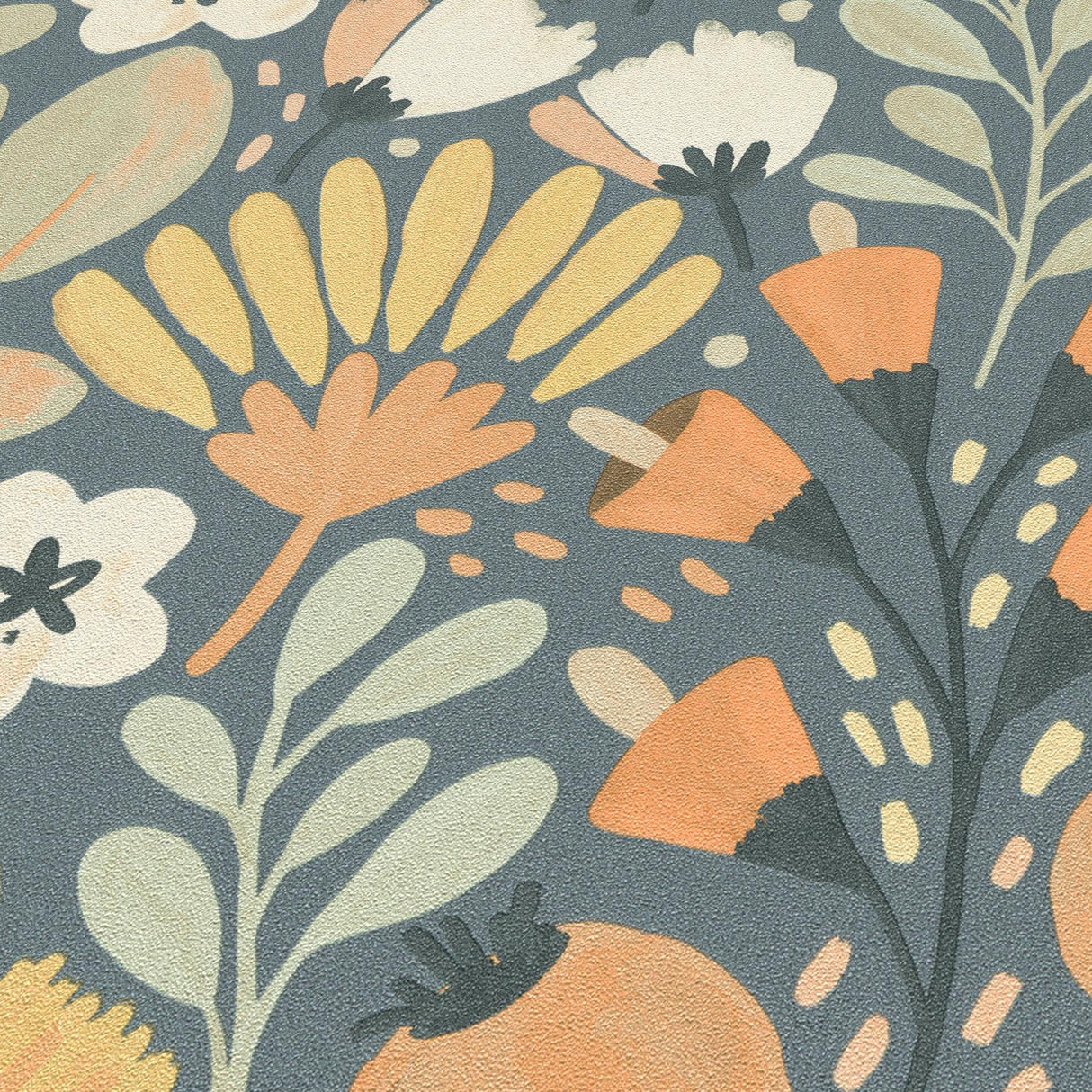 Veer Decor Poetic Garden Blue Wallpaper