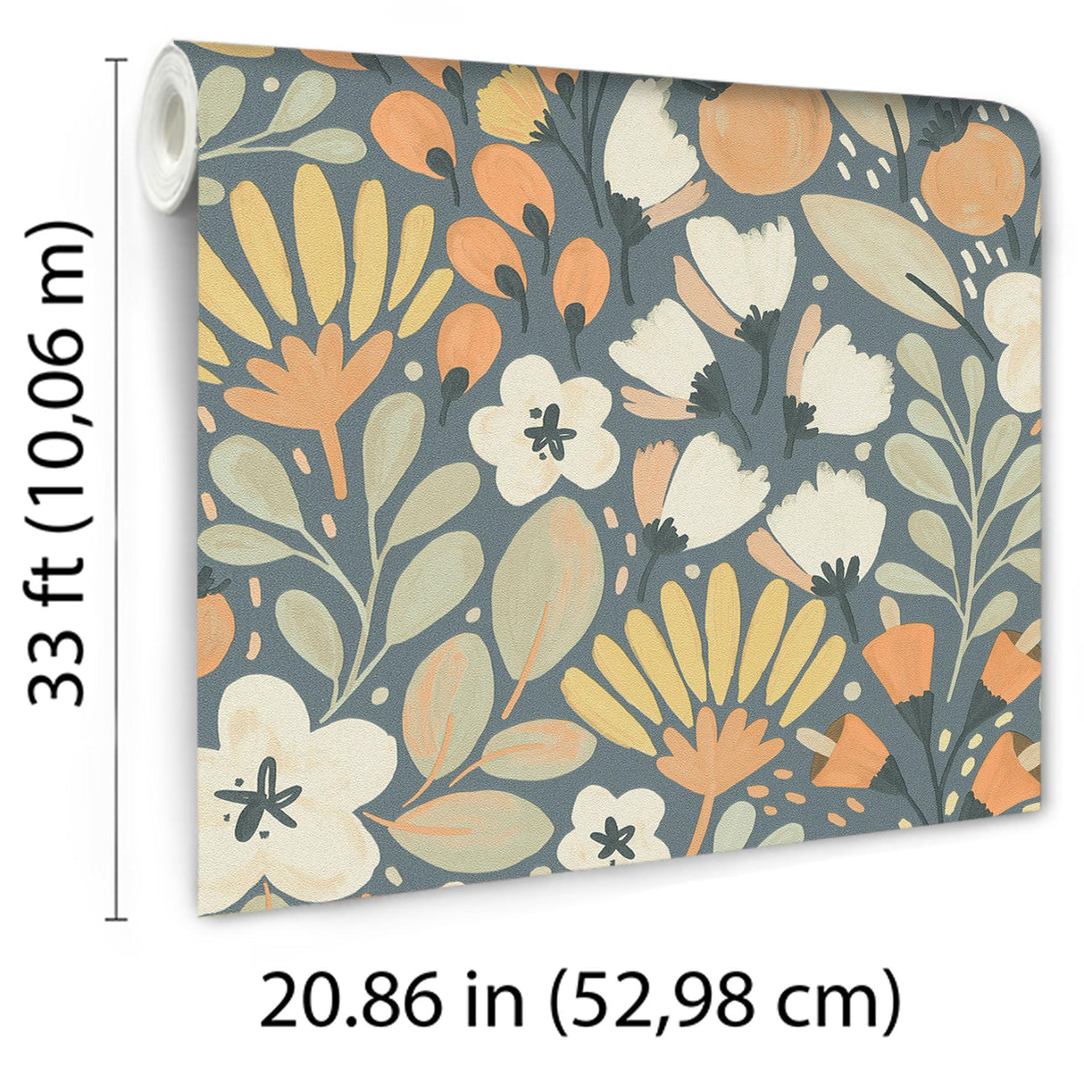 Veer Decor Poetic Garden Blue Wallpaper