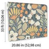 Veer Decor Poetic Garden Blue Wallpaper