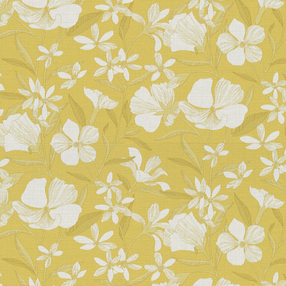 Veer Decor Floral Breeze Yellow Wallpaper