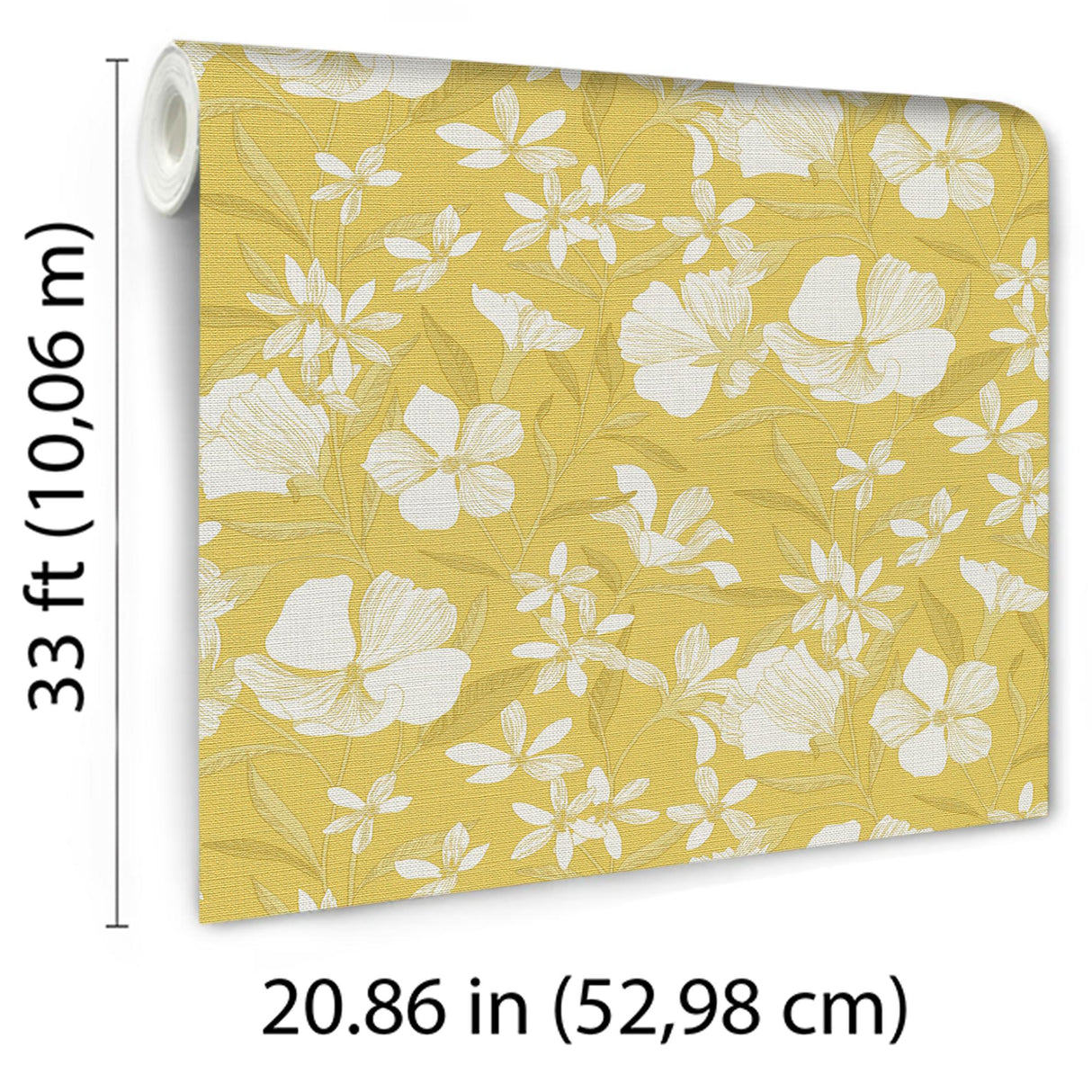 Veer Decor Floral Breeze Yellow Wallpaper