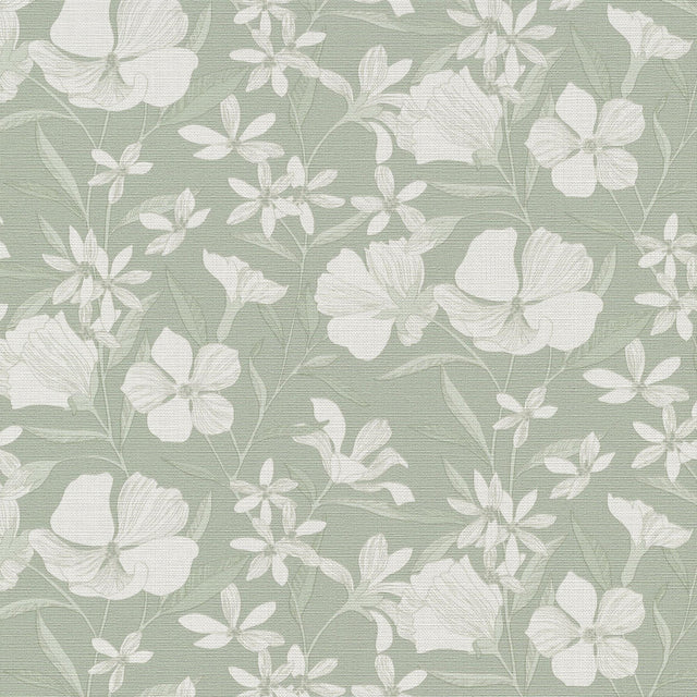 Veer Decor Floral Breeze Green Wallpaper