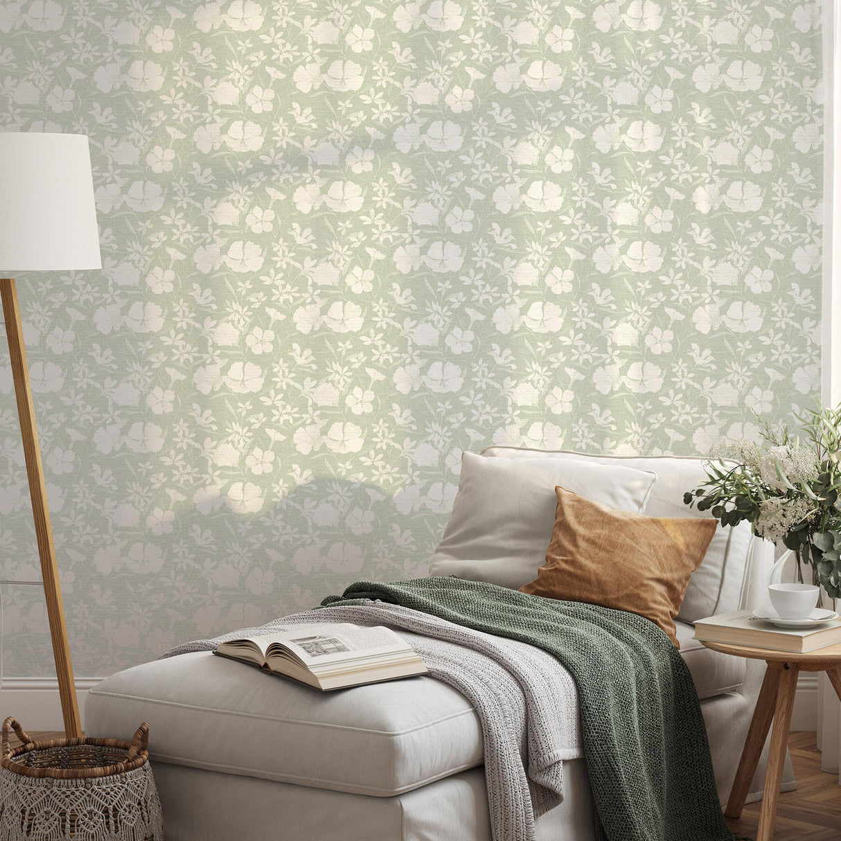 Veer Decor Floral Breeze Green Wallpaper