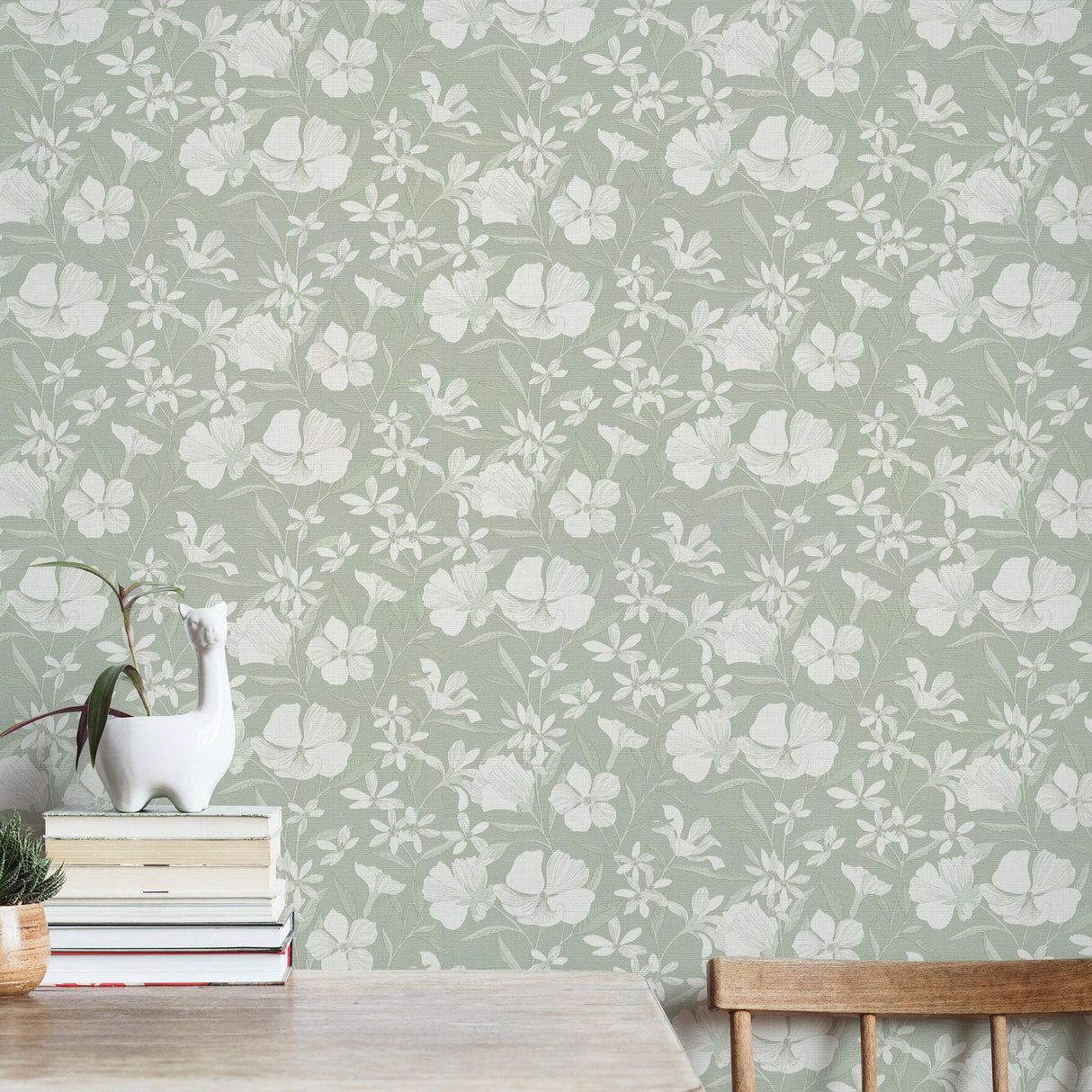 Veer Decor Floral Breeze Green Wallpaper
