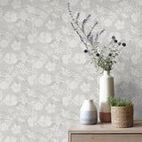 Veer Decor Floral Breeze Grey Wallpaper