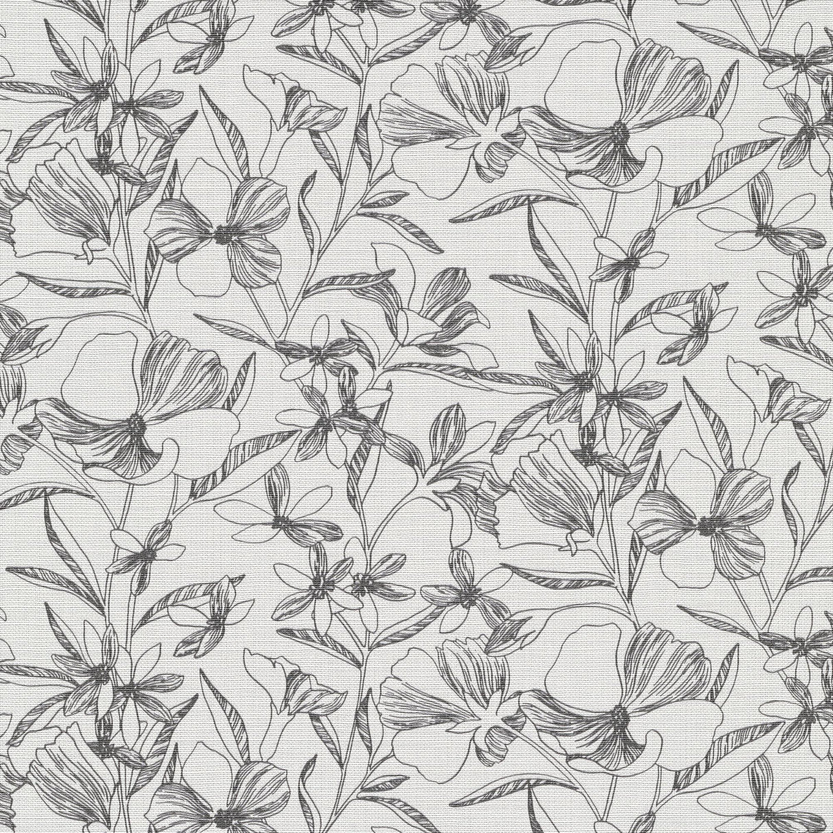 Veer Decor Floral Breeze Black Wallpaper
