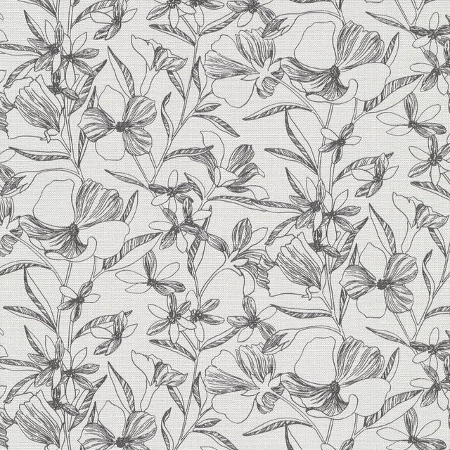 Veer Decor Floral Breeze Black Wallpaper