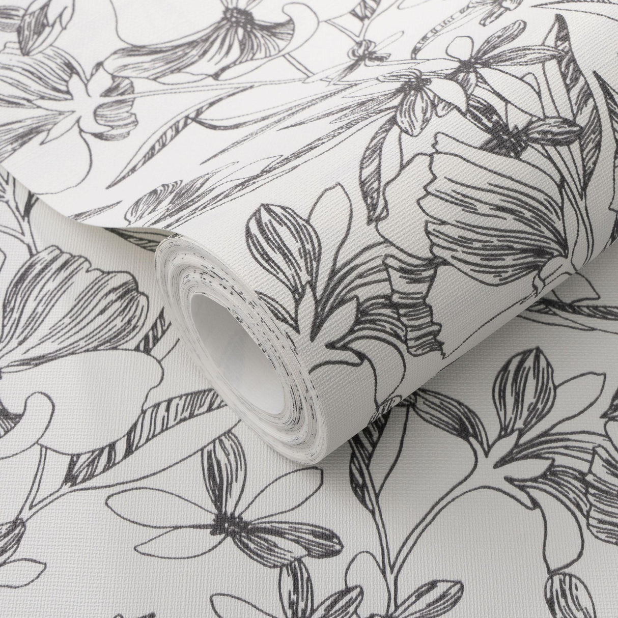 Veer Decor Floral Breeze Black Wallpaper