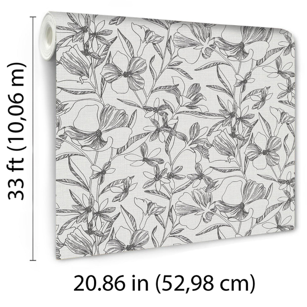 Veer Decor Floral Breeze Black Wallpaper