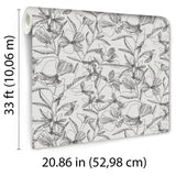 Veer Decor Floral Breeze Black Wallpaper