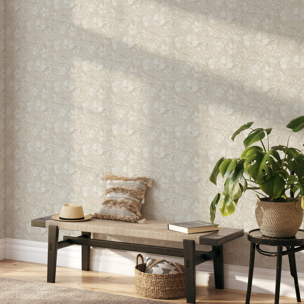Veer Decor Floral Breeze Beige Wallpaper