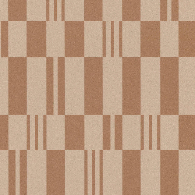Veer Decor Sun Geo Stripe Brown Wallpaper