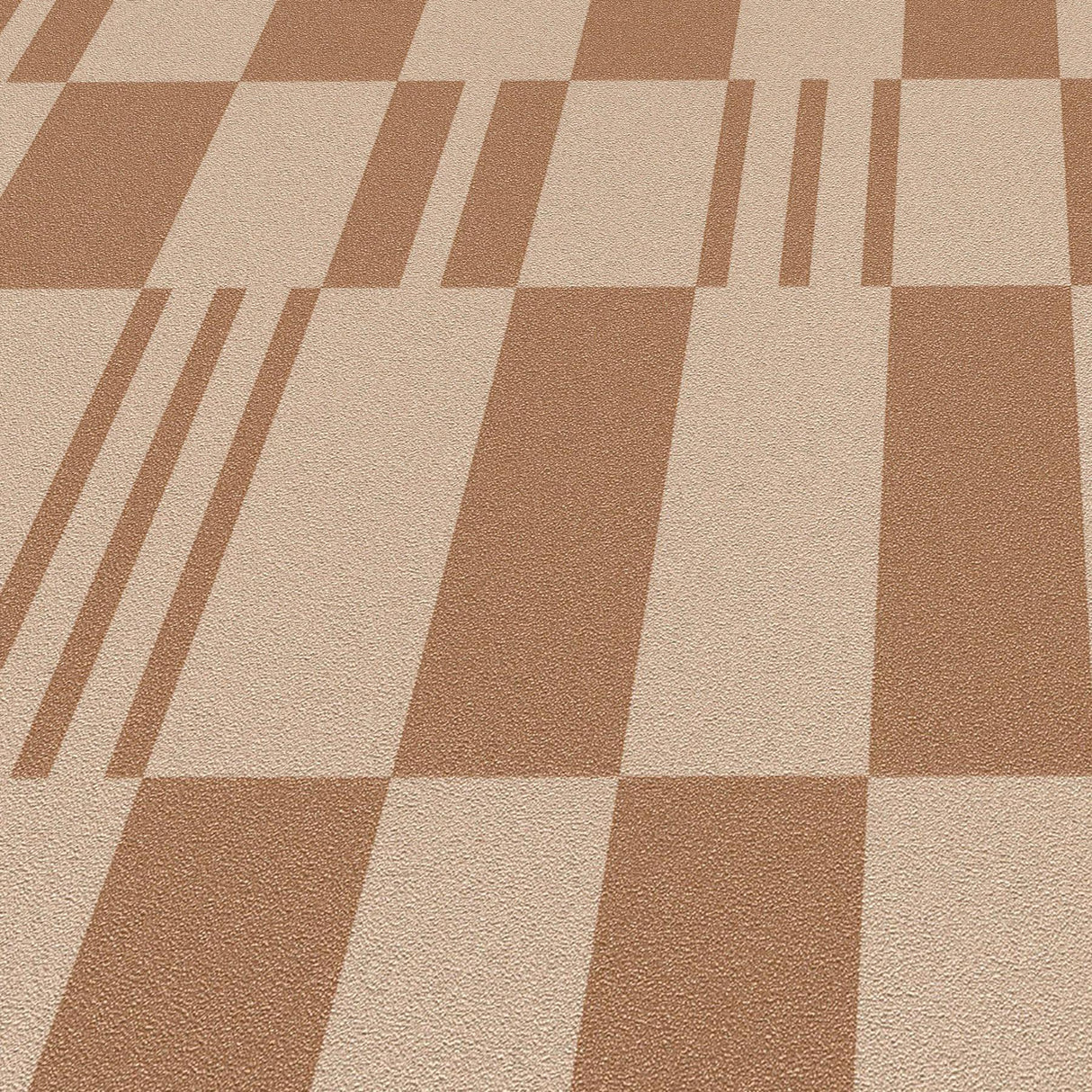 Veer Decor Sun Geo Stripe Brown Wallpaper
