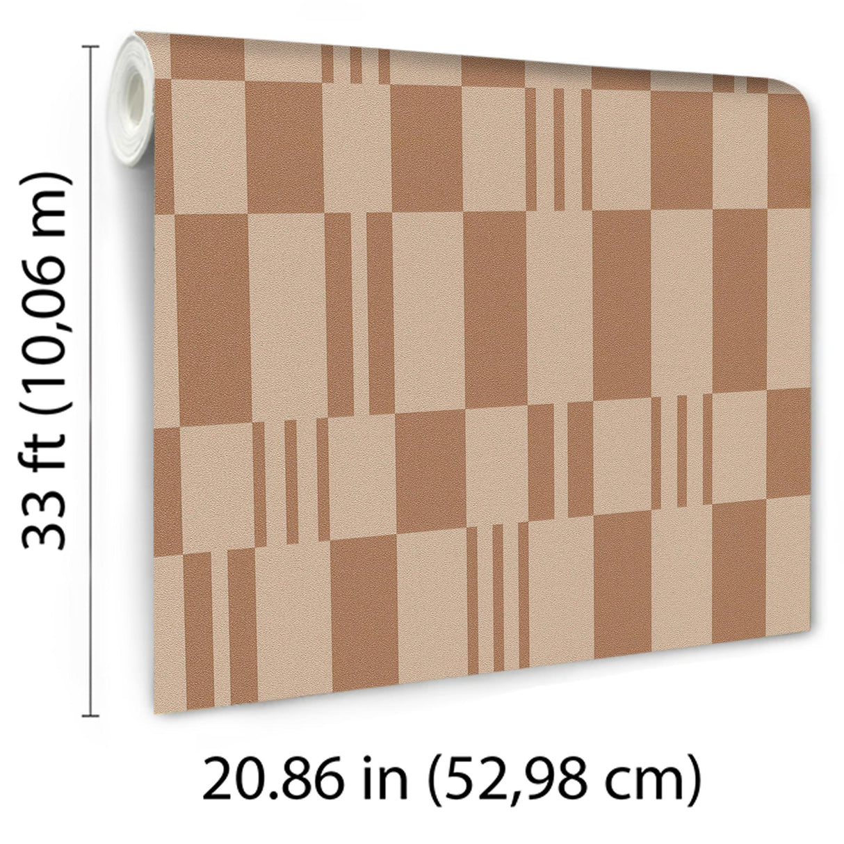 Veer Decor Sun Geo Stripe Brown Wallpaper