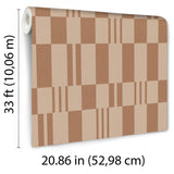 Veer Decor Sun Geo Stripe Brown Wallpaper