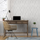 Veer Decor Sun Geo Stripe Grey Wallpaper