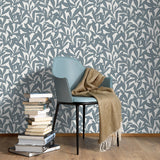 Veer Decor Shadowleaf Blue Wallpaper