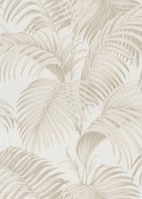 Veer Decor Sculpted Tropical Leaf Beige Wallpaper