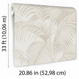 Veer Decor Sculpted Tropical Leaf Beige Wallpaper