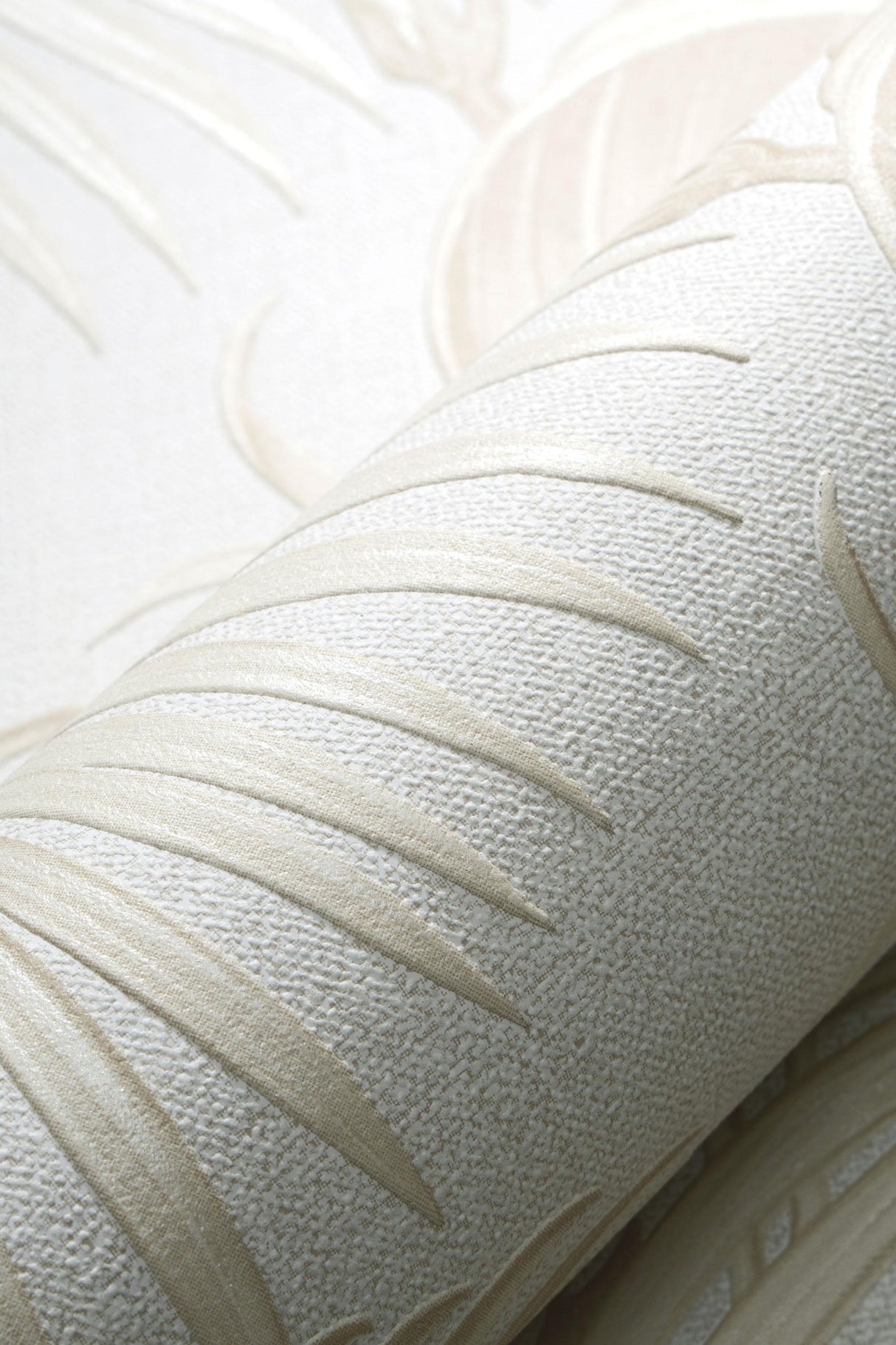 Veer Decor Sculpted Tropical Leaf Beige Wallpaper