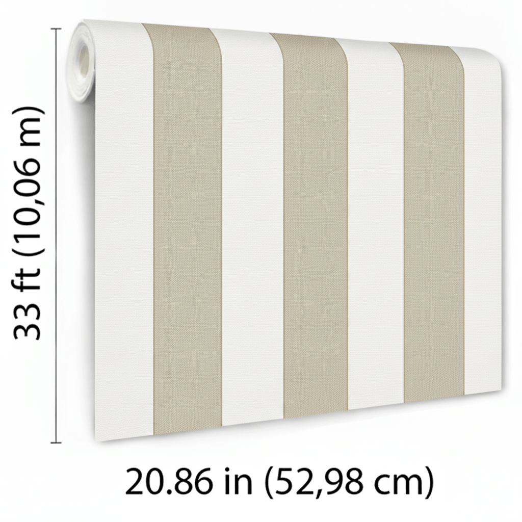 Veer Decor Sculpted Panel Stripe Beige Wallpaper