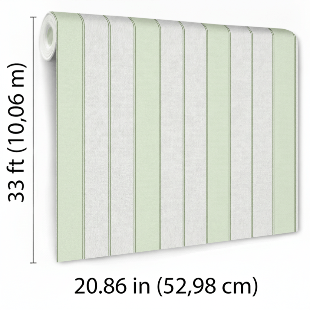 Veer Decor Sculpted Panel Stripe Green Wallpaper