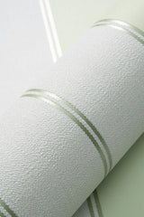Veer Decor Sculpted Panel Stripe Green Wallpaper