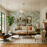Veer Decor Sculpted Tropical Leaf Green Wallpaper