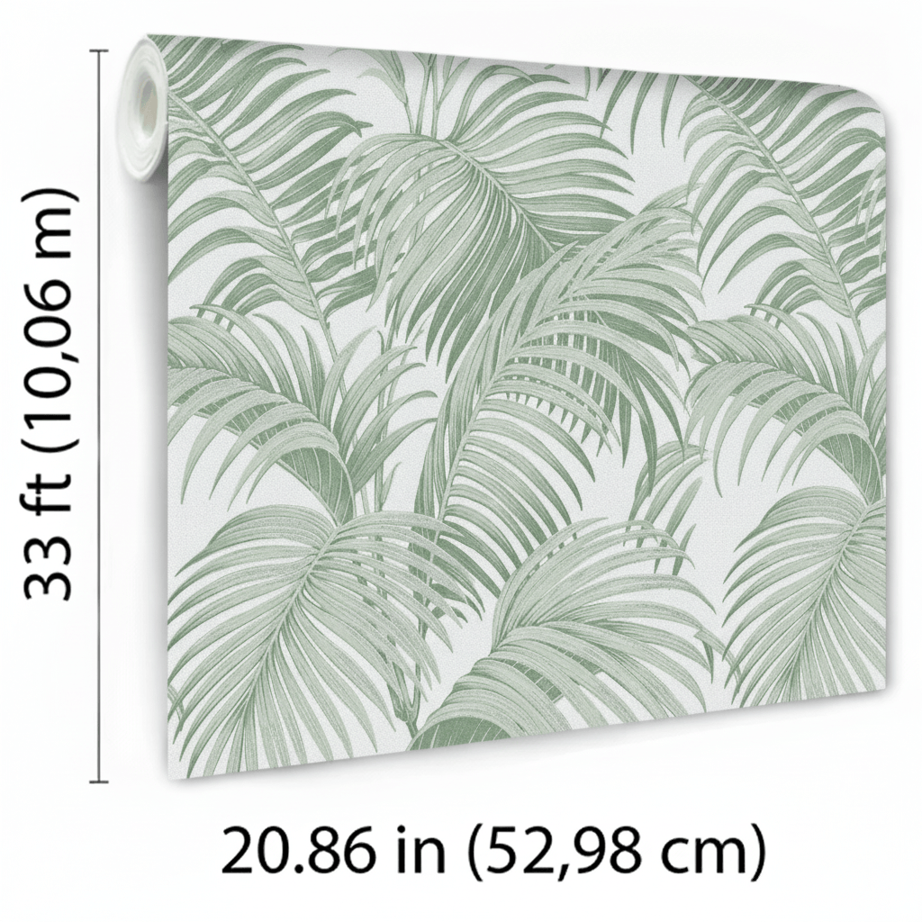 Veer Decor Sculpted Tropical Leaf Green Wallpaper