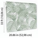 Veer Decor Sculpted Tropical Leaf Green Wallpaper
