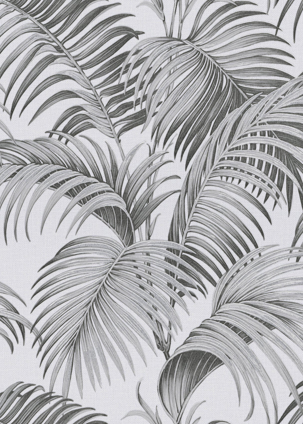 Veer Decor Sculpted Tropical Leaf Black Wallpaper