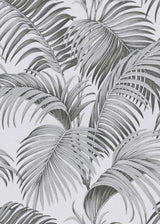 Veer Decor Sculpted Tropical Leaf Black Wallpaper