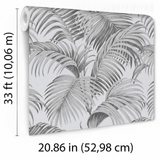 Veer Decor Sculpted Tropical Leaf Black Wallpaper