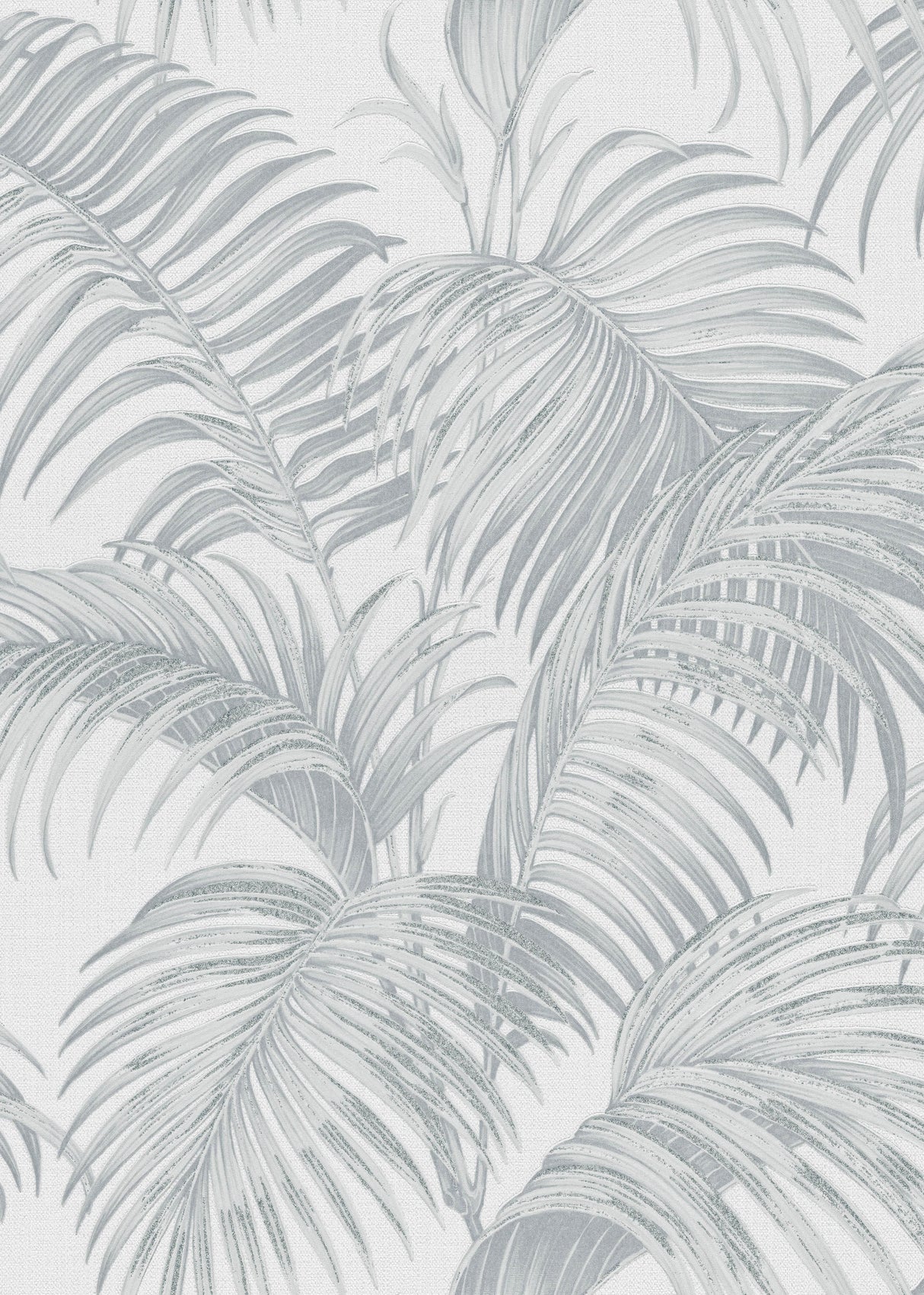 Veer Decor Sculpted Tropical Leaf Light Grey Wallpaper