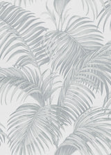 Veer Decor Sculpted Tropical Leaf Light Grey Wallpaper
