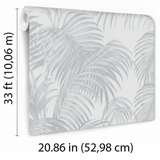 Veer Decor Sculpted Tropical Leaf Light Grey Wallpaper