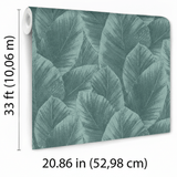 Veer Decor Etched Palm Canopy Green Wallpaper